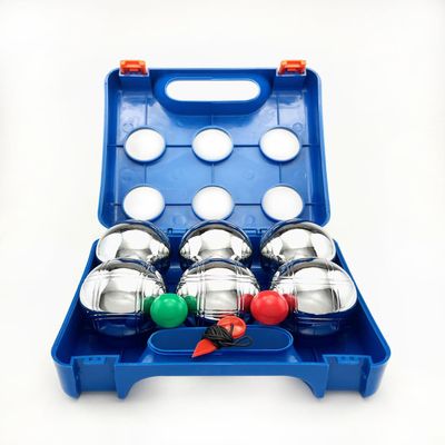 Set of 6 Metal Ptanque Balls in 72 cm/630 g, for Outdoor Play with Convenient Carrying Case!
