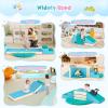 Lischwert Foam Climbing Blocks for Toddlers 1-3, 5pcs Foldable Soft Play Set with Crawling Exploration Toys - Indoor Infant Safe Blocks for Baby Gym & Toddler Playground - Blue view 2