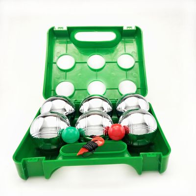 Set of 6 Metal Ptanque Balls in 72 cm/630 g, for Outdoor Play with Convenient Carrying Case!