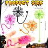 VICROIC 24 PCS Sticky Spider Web for Kids, 7.6 Inches Cobweb Sticky Hand Toys, Halloween Spider Party Favors for Goodie Bag Stuffers, Birthday, Classroom Prizes Supplies (4 Colors) view 2