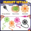 VICROIC 24 PCS Sticky Spider Web for Kids, 7.6 Inches Cobweb Sticky Hand Toys, Halloween Spider Party Favors for Goodie Bag Stuffers, Birthday, Classroom Prizes Supplies (4 Colors) view 3