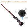 CharmFields Light Up Magic Wizard Wand with 5 Static Light Color, Rechargeable Illuminating Resin Witch Wand for Kids Collection Cosplay, with Mini Stand Display, Trunk view 4