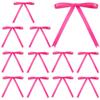 12 PCS Hot Pink Bow Cake Topper Bowknot Ribbons Coquette Bow Cake Decorations Dessert Picks for Pink Bows Birthday Party Bridal Baby Shower Wedding view 2