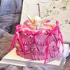 12 PCS Hot Pink Bow Cake Topper Bowknot Ribbons Coquette Bow Cake Decorations Dessert Picks for Pink Bows Birthday Party Bridal Baby Shower Wedding view 4