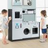 CHEFJOY Play Kitchen, Wooden Kids Kitchen Play Set with Microwave, Refrigerator, Washer, Sink, Cooking Accessories, Ovens, Kids Kitchen Playset Toys for Toddlers Ages 3+ view 2