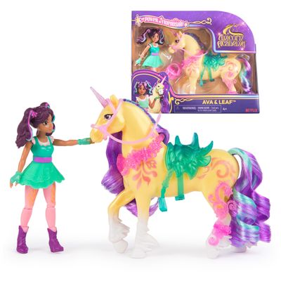 Unicorn Academy, Ava & Leaf Power of Friendship Set with Translucent Saddle & 2 Power Accessories, Dolls & Unicorn Toys for Girls Ages 4 and up