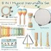 Baby Musical Instruments - Wooden Montessori Toys for Toddlers,Modern Boho Xylophone Includes Songbook with 13 Kids' Songs,Neutral Colors Wooden Percussion Instruments Set view 2