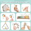 Baby Musical Instruments - Wooden Montessori Toys for Toddlers,Modern Boho Xylophone Includes Songbook with 13 Kids' Songs,Neutral Colors Wooden Percussion Instruments Set view 4