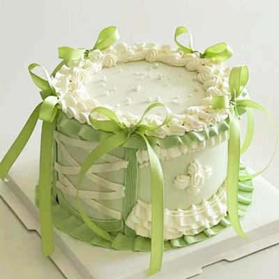 12 PCS Green Bow Cake Topper Coquette Ribbons Bows Cake for Decorating Dessert Green Bowknot Birthday Cake Toppers Baby Bridal Shower Party Favors
