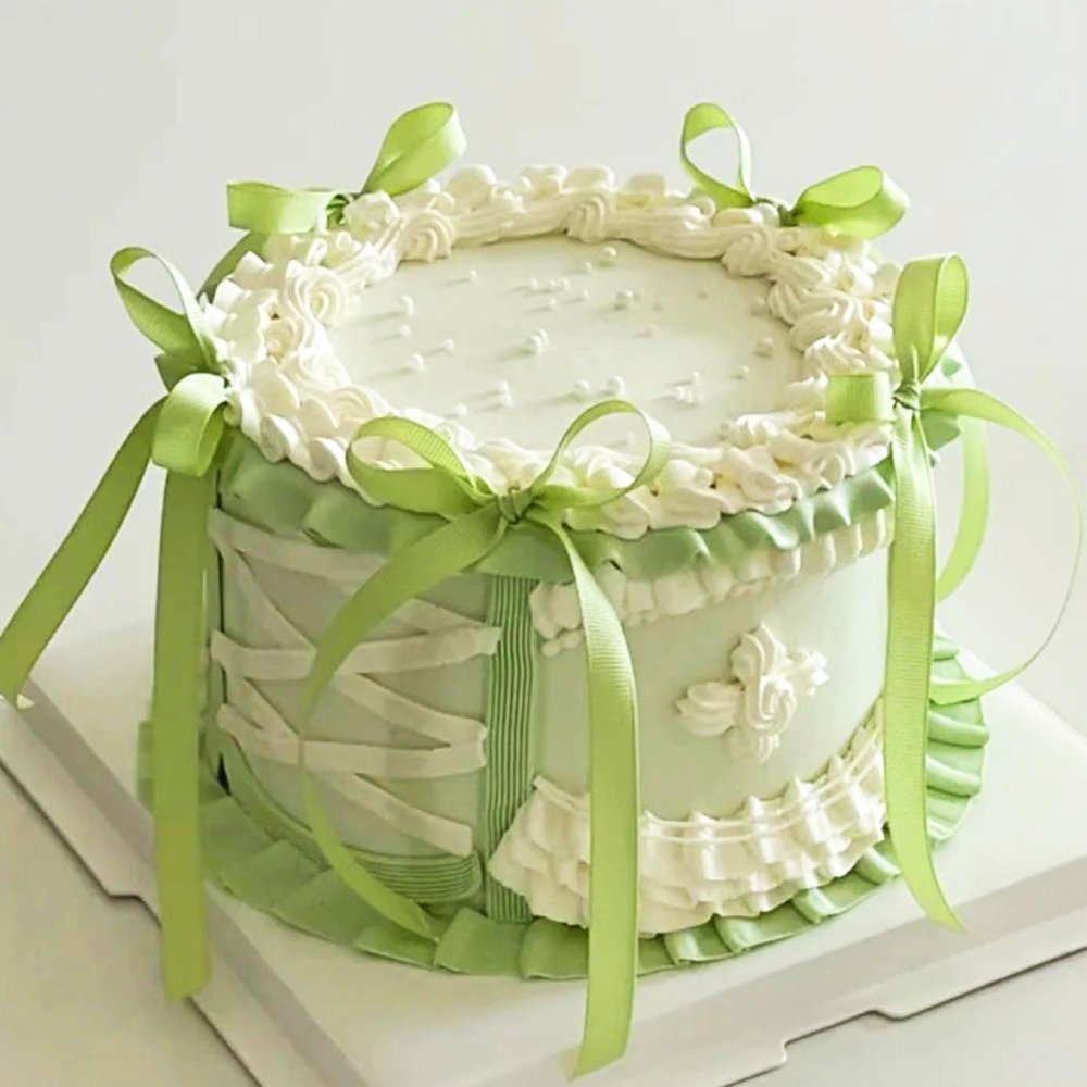 12 PCS Green Bow Cake Topper Coquette Ribbons Bows Cake for Decorating Dessert Green Bowknot Birthday Cake Toppers Baby Bridal Shower Party Favors