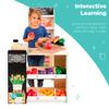 Best Choice Products Pretend Play Grocery Store Wooden Supermarket Toy Set for Kids w/Play Food, Chalkboard, Cash Register, Working Conveyor - Natural view 3