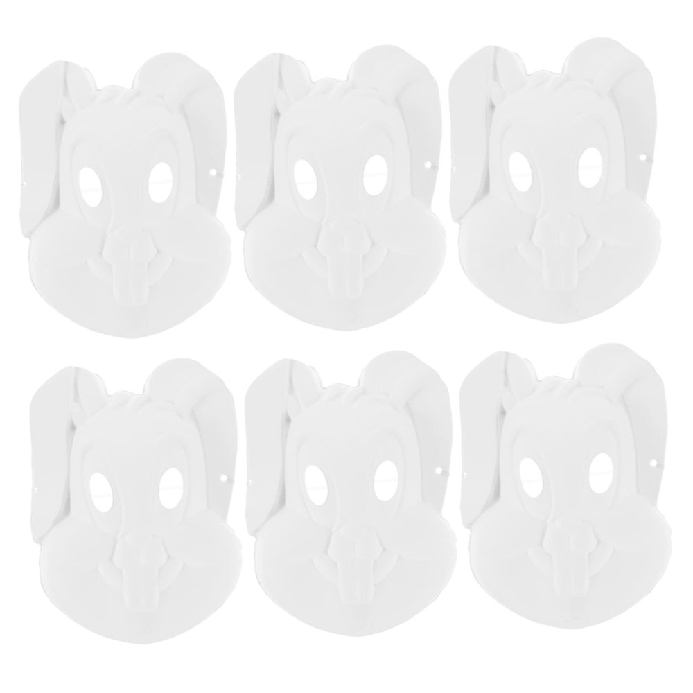 Alasum 6pcs Diyt Bunny Mask Masquerade Accessories Masks for White DIY Mask DIY Masks Party Mask Rabbit Face Covers Cosplay Masks Kid Mask Cartoon Face Masks DIY White Masks Pulp/1018