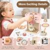 Airlab Kids Coffee Playset Toy Coffee Maker Set for Toddler Wooden Kitchen Accessories Pretend Play for Girls Boys Ages Birthday Gifts Pink view 4