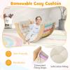 HONEY JOY Wooden Arch Climber with Cushion, Montessori Sensory Table for Kids w/Foldable Storage Bin, Baby Rocker Ladder Play Gym, Toddler Climbing Toys Indoor, Learning Gift for Kids 1-8 (Natural) view 3