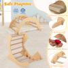 HONEY JOY Wooden Arch Climber with Cushion, Montessori Sensory Table for Kids w/Foldable Storage Bin, Baby Rocker Ladder Play Gym, Toddler Climbing Toys Indoor, Learning Gift for Kids 1-8 (Natural) view 4
