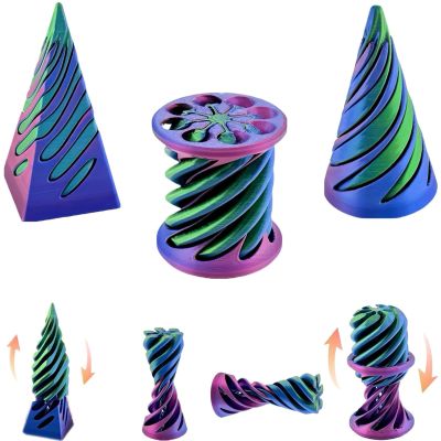 3 Packs Impossible Cone,Spiral Cone Fidget Toy Impossible Pyramid Passthrough Toy,3D Printed Spiral Cone Fidget Toy,Mini Vortex Thread Illusion Desktop Deco Souvenir Gift for Anxiety Relaxing