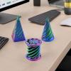 3 Packs Impossible Cone,Spiral Cone Fidget Toy Impossible Pyramid Passthrough Toy,3D Printed Spiral Cone Fidget Toy,Mini Vortex Thread Illusion Desktop Deco Souvenir Gift for Anxiety Relaxing view 2