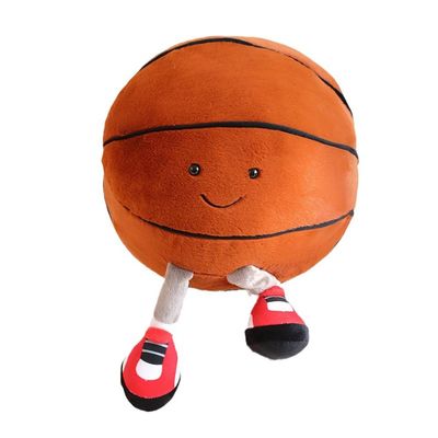 13.7inch Football Plush Toys,Rugby Stuffed Sports Balls Toy,with feet Creative Soccer Doll,Cute Fun Soft Plush Ball,Plush Stuffed Spherical Soft Toys Sports Throw Pillow Cushion Kids Gift (Basketball)