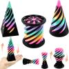 3 Packs Impossible Cone,Spiral Cone Fidget Toy Impossible Pyramid Passthrough Toy,3D Printed Spiral Cone Fidget Toy,Mini Vortex Thread Illusion Desktop Deco Souvenir Gift for Anxiety Relaxing view 1