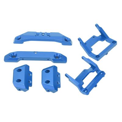 1/18 RC Front Rear Bumpers, Aluminum Alloy Bumper Plates, Anodized, Easy to Install, Suitable for Latrax Teton, RC 1/18 Front Rear Bumpers (Blue)