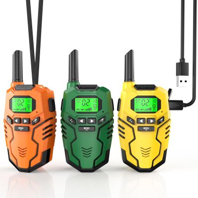 Inspireyes Walkie Talkies Toys for Kids Rechargeable, Long Range 2 Way Radio, Outdoor Camping Games Party Toys for 3 4 5 8-12 Year Old Boys Birthday Xmas Gift for Kids, 3 Pack