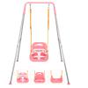 3-in-1 Toddler Swing, Foldable Indoor & Outdoor Baby Swing, Multifunctional Swings for Children 6 Months and Older, Easy to Assemble and Store for Backyard Play (Pink) view 1