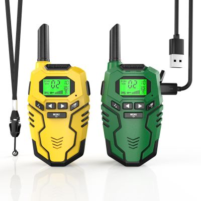 Inspireyes Walkie Talkies for Kids Rechargeable, Long Range 2 Way Radio, Outdoor Camping Games Toy Birthday Xmas Gift for Boys Age 7-12, 2 Pack