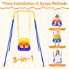 3-in-1 Toddler Swing, Foldable Indoor & Outdoor Baby Swing, Multifunctional Swings for Children 6 Months and Older, Easy to Assemble and Store for Backyard Play (Blue) view 3