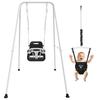 2 in 1 Toddler Swing & Baby Jumper, Foldable Baby Jumper with Soft Cushion, Foldable Indoor & Outdoor Use, Easy to Install & Store Swing Sets for Backyard Play (Black) view 1
