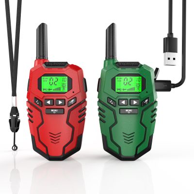 Inspireyes Walkie Talkies for Kids Rechargeable, Long Range 2 Way Radio, Outdoor Camping Games Toy Birthday Xmas Gift for Boys Age 7-12, 2 Pack