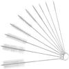 10 Pcs Silver Long Straw Brush, Nylon Pipe Tube Cleaner 8-ihch 10 Different Diameters Set, Long Straw Brush for Sippy Cup, Brush Drinking Straw Cleaning Brush, Brushes, Cleaning Tools view 1