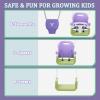 2 in 1 Toddler Swing & Baby Jumper, Foldable Baby Bouncer with Soft Cushion, Foldable Indoor & Outdoor Use, Easy to Install & Store Swing Sets for Backyard Play (Purple) view 3