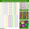 EOBOH 500PCS Mardi Gras Beads Throws, Bulks Green Purple Gold Metallic Mardi Gras Beads Necklaces Accessories Bulks, Beads Necklace Costumes for Parade Throws Party Decorations Supplies view 3