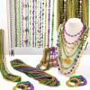 EOBOH 500PCS Mardi Gras Beads Throws, Bulks Green Purple Gold Metallic Mardi Gras Beads Necklaces Accessories Bulks, Beads Necklace Costumes for Parade Throws Party Decorations Supplies view 4
