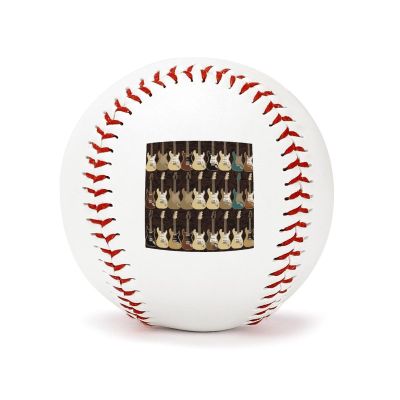 BVNMT Leather Art Guitar Pattern Printed Baseball Suitable for Children and Teenagers of All Ages Graduation Birthday 2.8 * 2.8 in