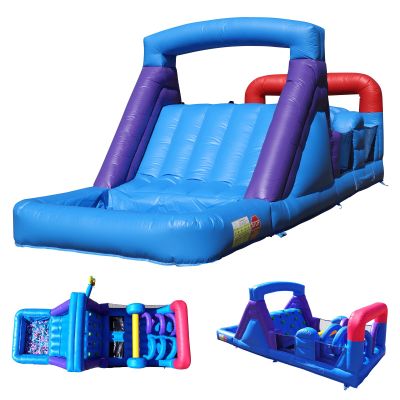 Commercial Bounce House for Adults(950W Blower),100% PVC 22FT(L) Inflatable Obstacle Course with Water Slides&Ball Pit,Tunnels,Climbing,Obstacles Great for Party and Events