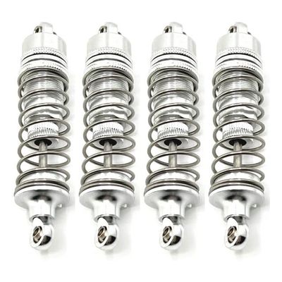 WLtoys 1/10 104016 104018 RC Car Parts, Metal Upgrade and Modification, Hydraulic External Spring Shock Absorber(Silver)