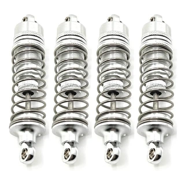 WLtoys 1/10 104016 104018 RC Car Parts, Metal Upgrade and Modification, Hydraulic External Spring Shock Absorber(Silver)