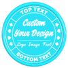 200 Custom Poker Chips, Drink Token Chips Personalized Your Own Logo, Image and Text, Double Sided Full Color Printing Custom Tokens for Bar, Party, Business Cards and Promotions (Light Blue) view 1