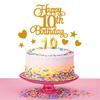 10th Birthday Cake Decoration, 10th Birthday Candle Golden Number Candle Happy Cake Toppers Anniversary Party Celebration Dessert Decoration view 3