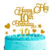 10th Birthday Cake Decoration, 10th Birthday Candle Golden Number Candle Happy Cake Toppers Anniversary Party Celebration Dessert Decoration view 4