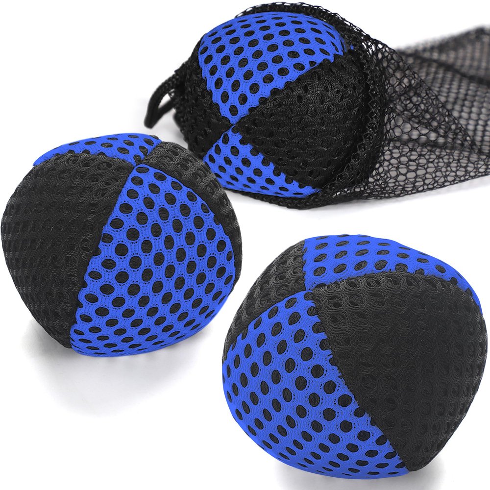 oazoxcx Juggling Balls for Beginners and Professionals Set of 3 Juggling Bean Bags,Durable Juggle Ball Kit (Black - Blue)
