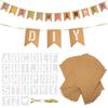 20 PCS DIY Custom Banner Set with Letter Stencils Ribbon, Customizable Party Sign Kit Blank Banner for Events Decoration Brown view 1