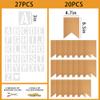 20 PCS DIY Custom Banner Set with Letter Stencils Ribbon, Customizable Party Sign Kit Blank Banner for Events Decoration Brown view 2