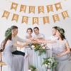 20 PCS DIY Custom Banner Set with Letter Stencils Ribbon, Customizable Party Sign Kit Blank Banner for Events Decoration Brown view 4