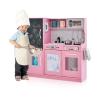 CHEFJOY Play Kitchen, Wooden Kids Pretend Cooking Toy with Microwave, Fridge, Easy Bake Oven, Chalkboard&Ice Maker, Kids Kitchen Playset Toys for Girls & Boys Ages 3+ (Pink) view 1