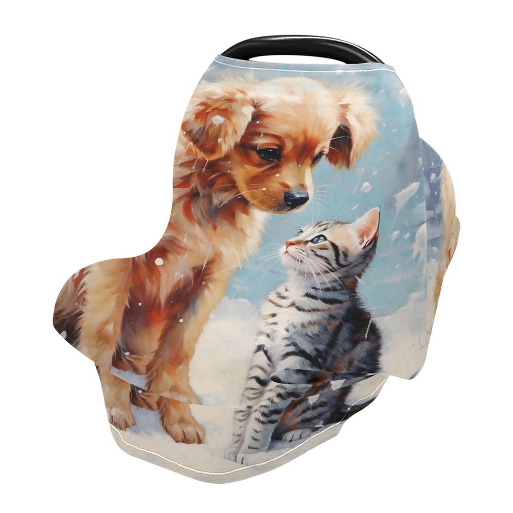 Baby Car Seat Canopy Covers Nursing Cover Stretchy Boys Girls Dog and Cat Carrier Cover Breastfeeding Cover Breathable