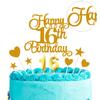 16th Birthday Cake Decoration, 16th Birthday Candle Golden Number Candle Happy Cake Toppers Anniversary Party Celebration Dessert Decoration view 4