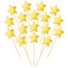 100 Pcs Star Cupcake Toppers, Star Cake Decorations, Gold Star Cake Topper, Cute Star Cupcake Topper Sticks for Birthday Parties Weddings Engagements Wedding Anniversaries,Gold view 1