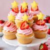 100 Pcs Star Cupcake Toppers, Star Cake Decorations, Gold Star Cake Topper, Cute Star Cupcake Topper Sticks for Birthday Parties Weddings Engagements Wedding Anniversaries,Gold view 4